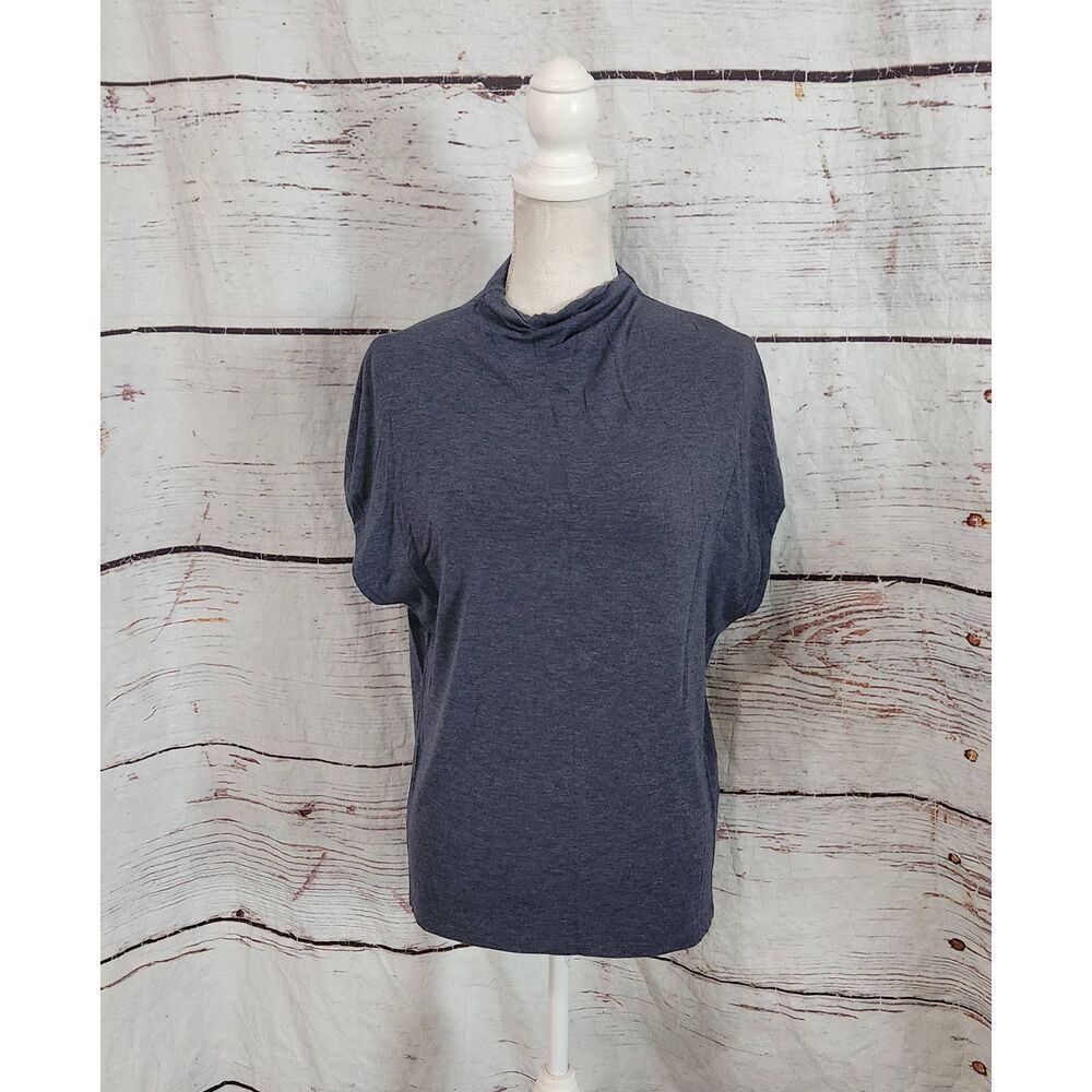 Majestic Filatures Deluxe Tee Mock Neck Top Size Small
